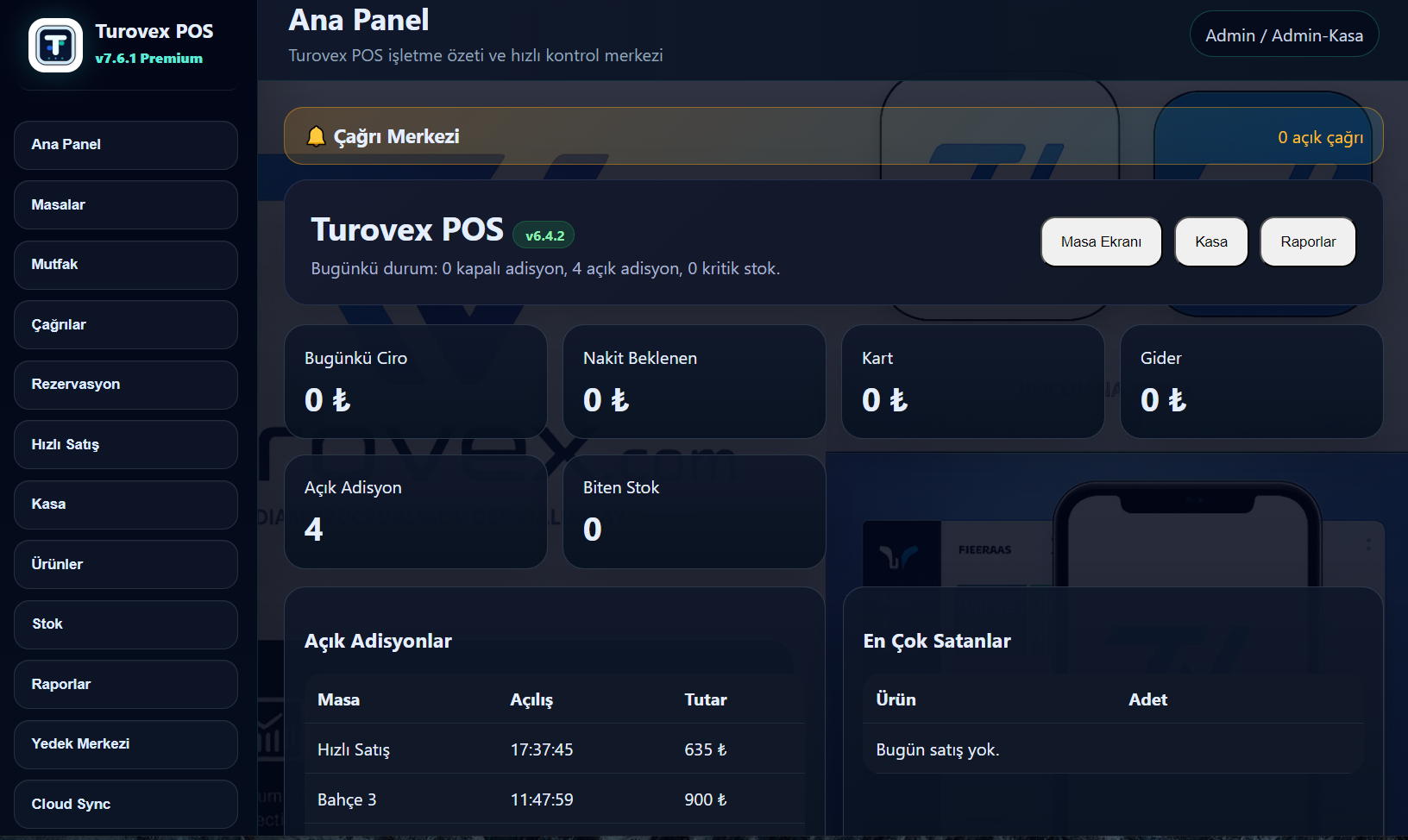 Restaurant POS ana panel